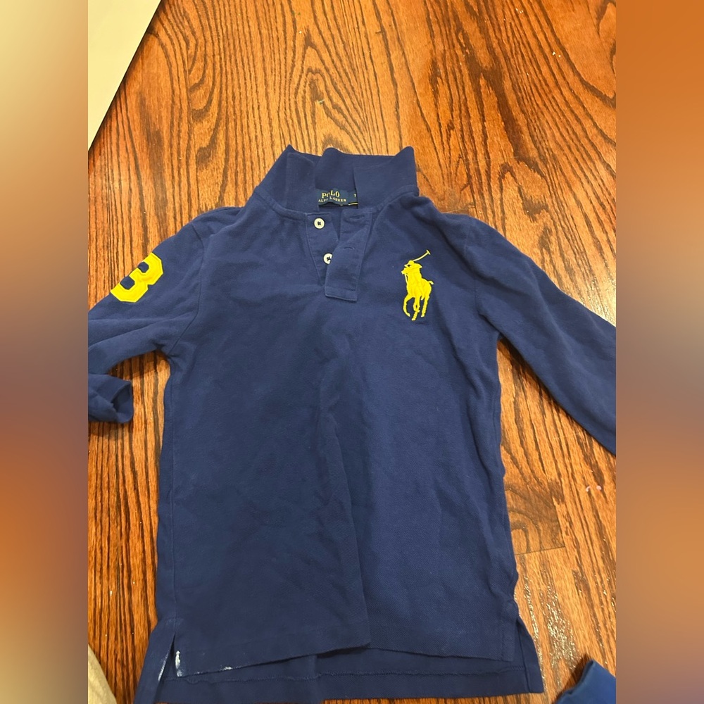 Polo by Ralph Lauren Kids Blue Polo with Yellow Logo